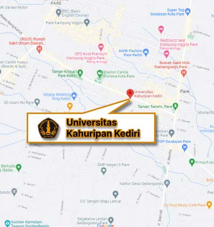 Location and Map (Google Map) Universitas Kahuripan Kediri Afternoon Evening Classes Program Nomor